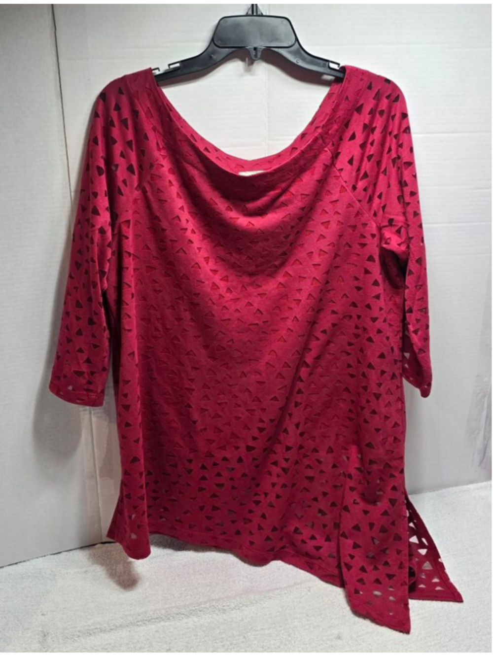 Women's PERSEPTION CONCEPT Red Tunic Top L
